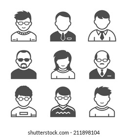 Users avatars. Occupation and people icons. Vector illustration. Simplus series