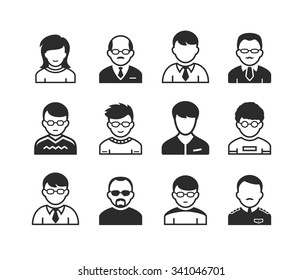 Users avatars. Occupation and people icons. Vector illustration Stock Vector