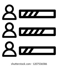 Users with bars symbolising vote counting process