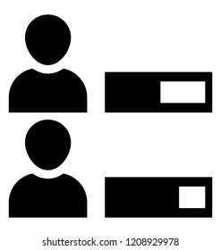 
Users with bars symbolising vote counting process
