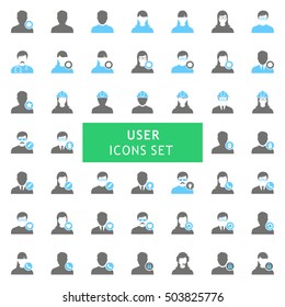 Users Black and Gray Icon set