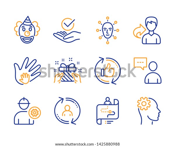 Users Chat Clown Gift Icons Simple Stock Vector Royalty Free