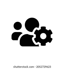 Benutzer cog Symbol. Flaches Design einzeln auf weißem Hintergrund. Vektorgrafik