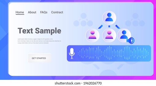users communicating in instant messengers by voice messages audio chat application online communication