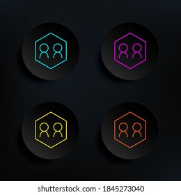 Users communication dark badge color set icon. Simple thin line, outline vector of web icons for ui and ux, website or mobile application