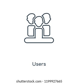 Users concept line icon. Linear Users concept outline symbol design. This simple element illustration can be used for web and mobile UI/UX.