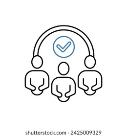 users concept line icon. Simple element illustration. users concept outline symbol design.