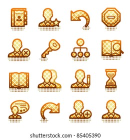 Users contour icons. Brown series.