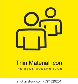 Users couple hand drawn outlines bright yellow material minimal icon or logo design