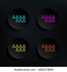 Users dark badge color set icon. Simple thin line, outline vector of web icons for ui and ux, website or mobile application