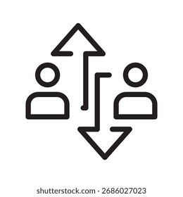 Users Exchange Line Icon Transfer, Handoff, Collaboration