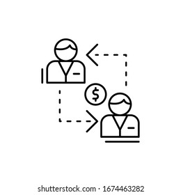 Usuarios, finanzas, icono bancario. Línea simple, contorno vectoriales elementos de negocios y finanzas iconos para ui y ux, sitio web o aplicación móvil
