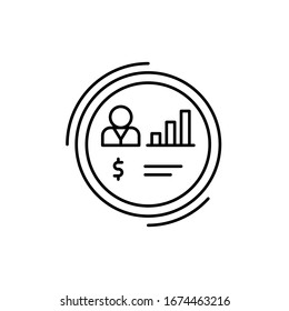 Usuarios, finanzas, gráfico, icono bancario. Línea simple, contorno vectoriales elementos de negocios y finanzas iconos para ui y ux, sitio web o aplicación móvil