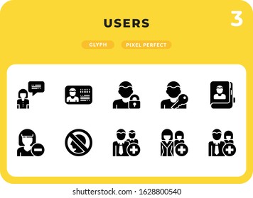 Users Flat  Icons Pack for UI. Pixel perfect thin line vector icon set for web design and website application.
