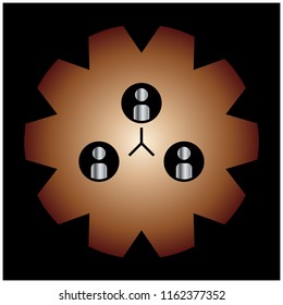 users in gear is teamwork in company vector illustration