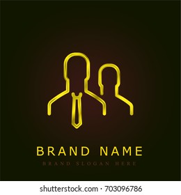 Users golden metallic logo