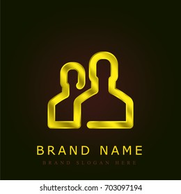 Users golden metallic logo