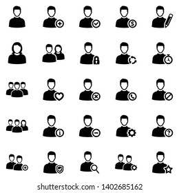 Users & Group Icon Set - 1 (Black Series)