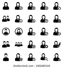 Users & Group Icon Set - 2 (Black Series)