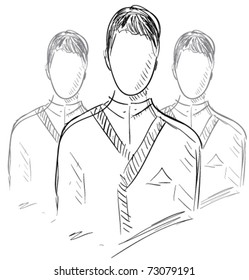 Users group people icon Hand drawing style