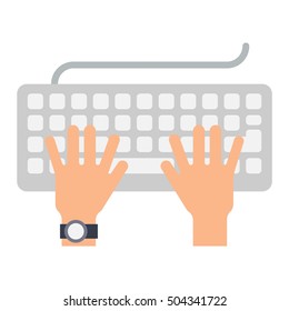 Users hands on keyboard and mouse of computer