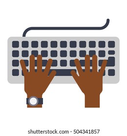 Users hands on keyboard and mouse of computer