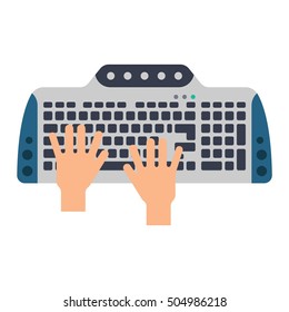 Users hands on keyboard and mouse of computer