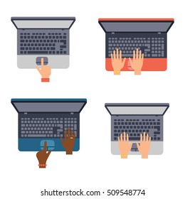 Users hands on keyboard and mouse of computer