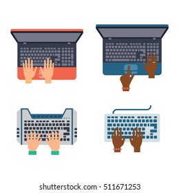 Users hands on keyboard and mouse of computer