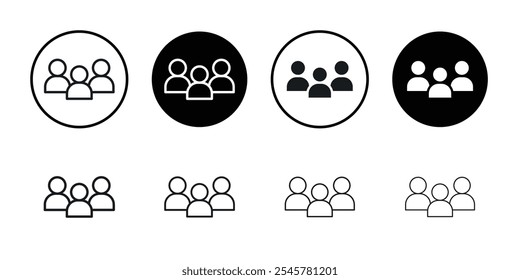 Users icon flat line symbol set.