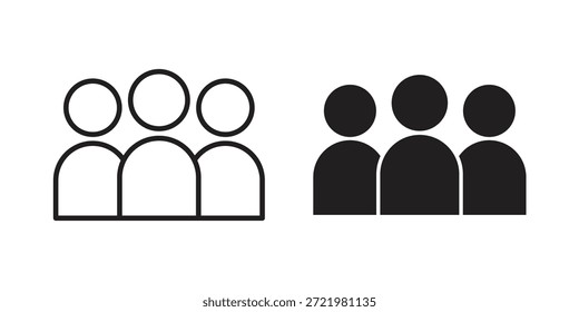 Icono de usuarios icono plano simple. Versión Liner - Vector de stock.