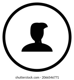 icono de usuario. Estilo plano Forma de círculo aislada en fondo blanco. Ilustración del vector