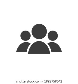 Users Icon Isolated on Black and White Vector Graphic