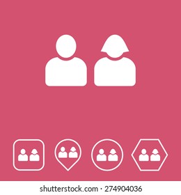Users Icon on Flat UI Colors with Different Shapes. Eps-10.