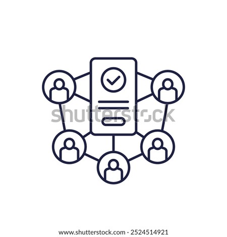 users icon with a phone, line vector