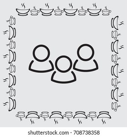 Users icon, teamwork vector illustration