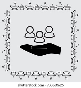 Users icon, teamwork vector illustration