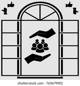 Users icon, teamwork vector illustration