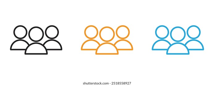 Users icon Thin line illustration set
