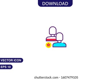 Users icon in trendy flat style isolated on white background vector illustration