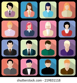 Users icon vector black on white background