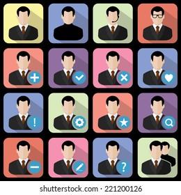 Users icon vector black on white background