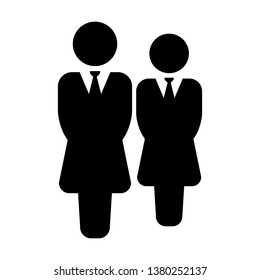 Users icon vector female persons symbol avatar for business management team in flat color glyph pictogram illustration