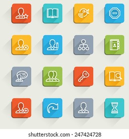 Users icons with color buttons.