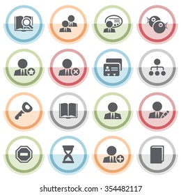 Users icons with color stickers.