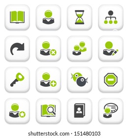 Users icons. Green gray series.