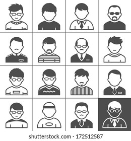 Users icons. Occupation and people. Vector illustration. Simplus series