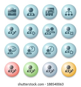 Users icons on color buttons.