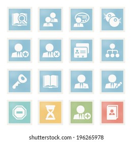 Users icons on paper.