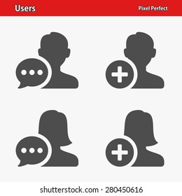 Users Icons. Professional, pixel perfect icons optimized for both large and small resolutions. EPS 8 format.
